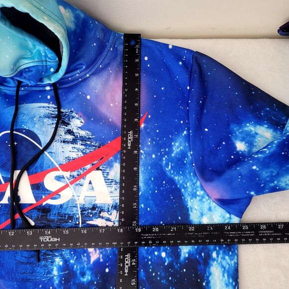 NASA Galaxy Celestial Space Nebula Stars Astronomy 3D All Over Print Hoodie Sz L - Picture 7 of 8
